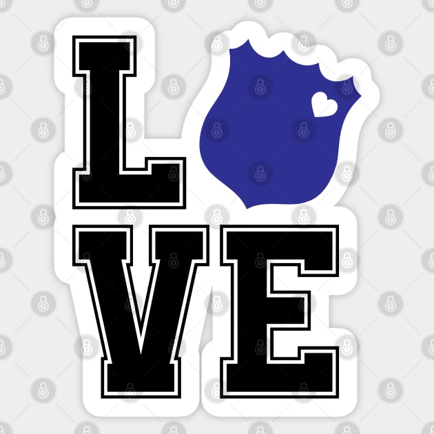 Police Officer Love Policeman Cop Wife Sticker by Leafy Threads Co